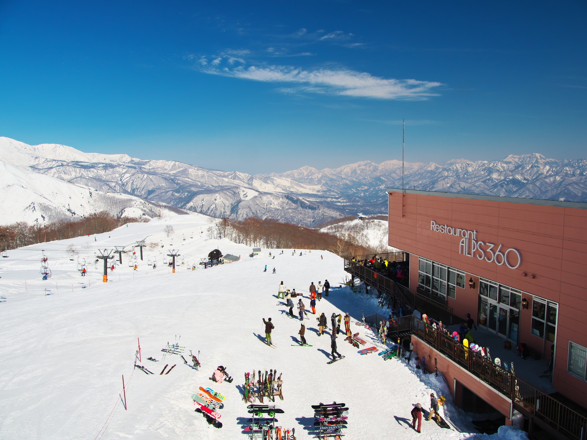 The Northern Japan Alps and a ski resort in Hakuba